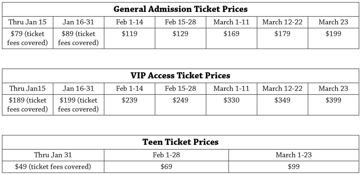 324 Ticket Prices